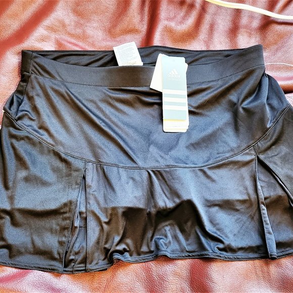 NWT Tennis Skort Skirt Short Athletic Adidas X30611 M Black DISCOUNT SHIPPING - Picture 2 of 2